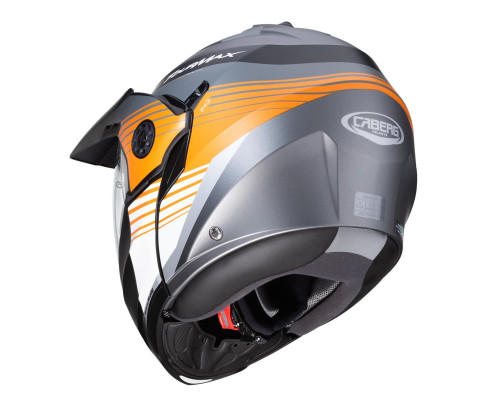 Щелепний шолом caberg enduro модель tourmax titan gun метал/помаранчевий/білий колір білий/помаранчевий/сірий матовий розмір m