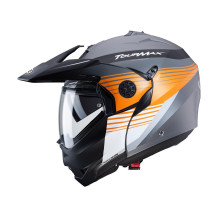 Щелепний шолом caberg enduro модель tourmax titan gun метал/помаранчевий/білий колір білий/помаранчевий/сірий матовий розмір m
