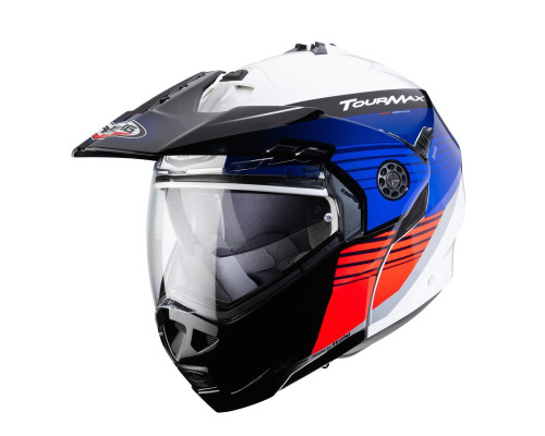Щелепний шолом caberg enduro модель tourmax titan білий/синій/червоний колір білий/синій/червоний розмір m