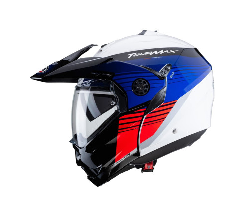 Щелепний шолом caberg enduro модель tourmax titan білий/синій/червоний колір білий/синій/червоний розмір xs