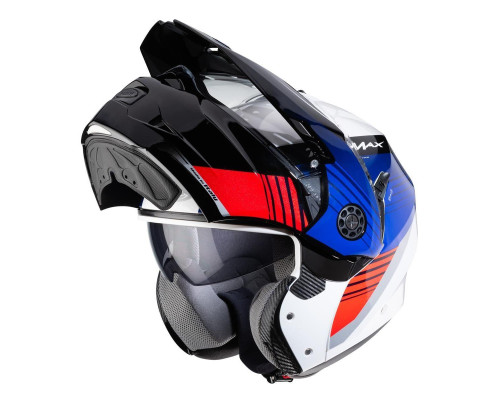 Щелепний шолом caberg enduro модель tourmax titan білий/синій/червоний колір білий/синій/червоний розмір xs