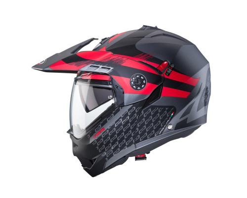 Щелепний шолом caberg enduro модель tourmax x sarabe колір матовий сірий/чорний/червоний розмір s (пі UFOк в комплекті)