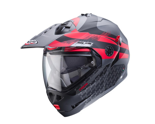 Щелепний шолом caberg enduro модель tourmax x sarabe колір матовий сірий/чорний/червоний розмір xs (пі UFOк в комплекті)