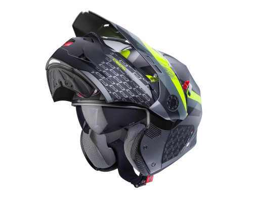 Щелепний шолом caberg enduro модель tourmax x sarabe колір матовий сірий/чорний/fluo жовтий розмір s (пі UFOк в комплекті)