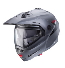 Відкидний щелепний шолом caberg enduro модель tourmax x суцільний колір матовий сірий - гарматний метал розмір l (штифтовий замок в комплекті)