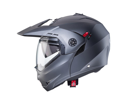Відкидний щелепний шолом caberg enduro модель tourmax x суцільний колір матовий сірий - гарматний розмір xs (пі UFOк в комплекті)