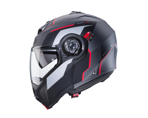 Щелепний шолом caberg модель duke evo move матовий сірий/чорний/червоний розмір l (замок в комплекті)