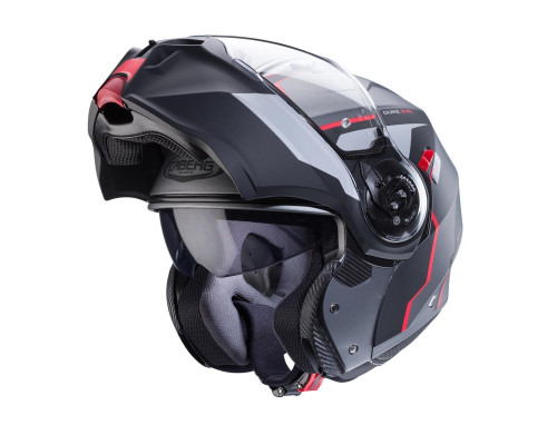 Щелепний шолом caberg модель duke evo move матовий сірий/чорний/червоний розмір s (штифтовий замок в комплекті)