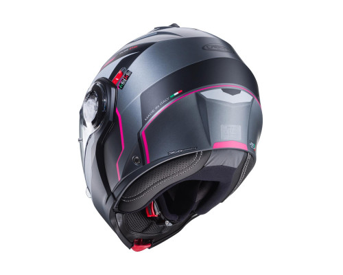 Щелепний шолом caberg модель duke evo move колір матовий сірий/чорний/фуксія (інтенсивний відтінок рожевого) розмір s (пі UFOк в комплекті)