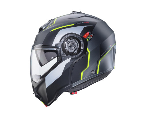Щелепний шолом caberg модель duke evo move колір матовий сірий/чорний/fluo жовтий розмір l (пін-лок в комплекті)