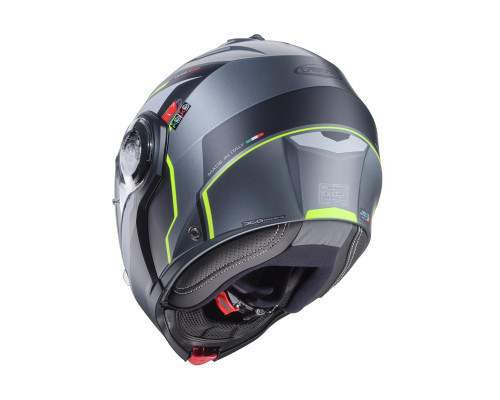 Щелепний шолом caberg модель duke evo move матовий сірий/чорний/fluo жовтий розмір s (замок в комплекті)