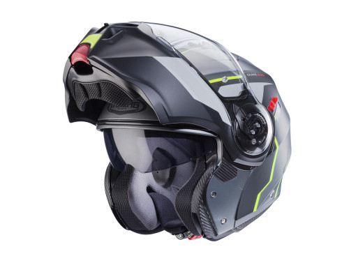 Щелепний шолом caberg модель duke evo move колір матовий сірий/чорний/fluo жовтий розмір xl (пін-лок в комплекті)