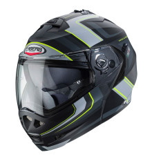 Щелепний шолом caberg модель duke ii tour (pinlock) колір чорний/сірий/жовтий fluo mat (5/5 зірок в тестах на різкість) розмір xs