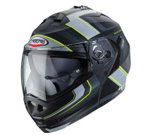 Щелепний шолом caberg модель duke ii tour (pinlock) колір чорний/сірий/жовтий fluo mat (5/5 зірок в тестах на різкість) розмір xs