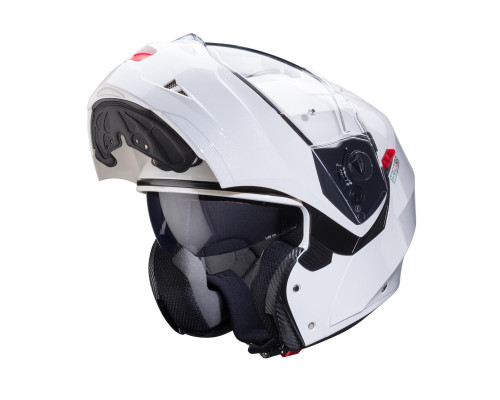 Щелепний шолом caberg модель duke x суцільний колір білий глянець розмір xl (пі UFOк в комплекті)