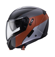 Щелепний шолом caberg модель horus scout колір чорний/червоний/сірий/сріблястий матовий розмір m