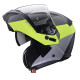 Щелепний шолом caberg модель horus scout колір чорний/fluoресцентно-жовтий/сірий/сріблястий матовий розмір xl
