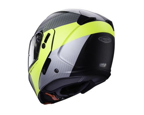 Щелепний шолом caberg модель horus scout колір чорний/fluoресцентно-жовтий/сірий/сріблястий матовий розмір xxl