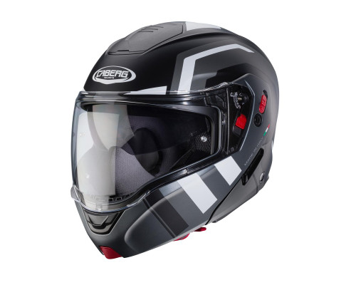 Щелепний шолом caberg модель horus x road колір матовий чорний/сірий/білий розмір xl (пі UFOк в комплекті)