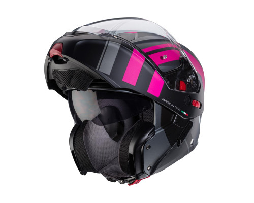 Щелепний шолом caberg модель horus x road колір матовий сірий/чорний/фуксія (інтенсивний рожевий відтінок) розмір s (пі UFOк в комплекті)