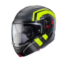 Щелепний шолом caberg модель horus x road сірий матовий/чорний/fluo жовтий розмір m (замок в комплекті)