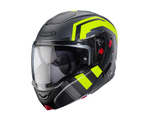 Щелепний шолом caberg модель horus x road колір матовий сірий/чорний/fluo жовтий розмір xl (замок в комплекті)