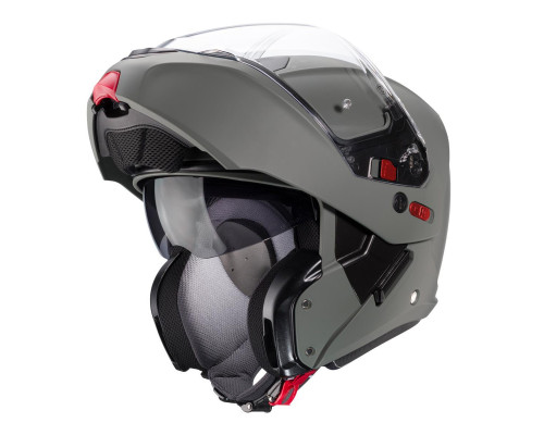 Щелепний шолом caberg модель horus x суцільний колір сірий матовий камуфляж розмір m (штифтовий замок в комплекті)