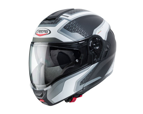 Щелепний шолом caberg модель levo sonar колір чорний/білий/сірий/сріблястий матовий розмір s