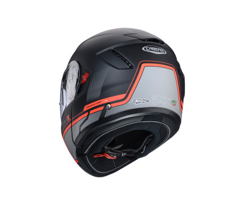 Щелепний шолом caberg модель levo x elite колір матовий чорний/сірий/червоний розмір l (штифтовий замок в комплекті)