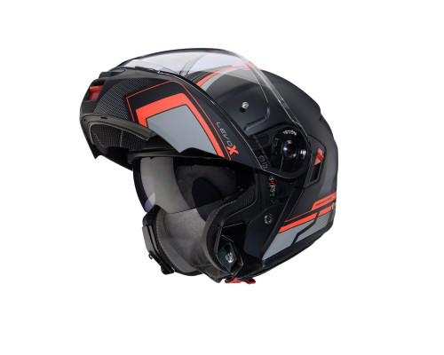 Щелепний шолом caberg модель levo x elite колір матовий чорний/сірий/червоний розмір xxl (пі UFOк в комплекті)