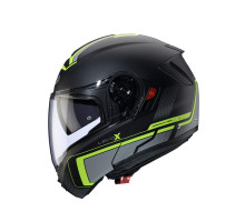Щелепний шолом caberg модель levo x elite колір матовий чорний/сірий/fluo жовтий розмір m (штифтовий замок в комплекті)