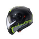 Щелепний шолом caberg модель levo x elite колір матовий чорний/сірий/fluo жовтий розмір m (штифтовий замок в комплекті)