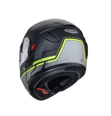 Щелепний шолом caberg модель levo x elite колір матовий чорний/сірий/fluo жовтий розмір s (штифтовий замок в комплекті)