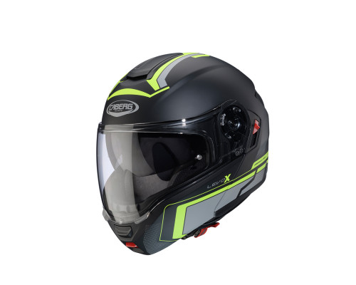 Щелепний шолом caberg модель levo x elite колір матовий чорний/сірий/fluo жовтий розмір xxl (пі UFOк в комплекті)