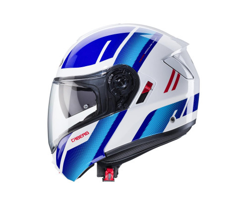 Щелепний шолом caberg модель levo x manta колір білий/синій/червоний розмір s (штифтовий замок в комплекті)