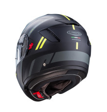 Щелепний шолом caberg модель levo x manta колір матовий чорний/сірий/fluo жовтий розмір s (замок в комплекті)