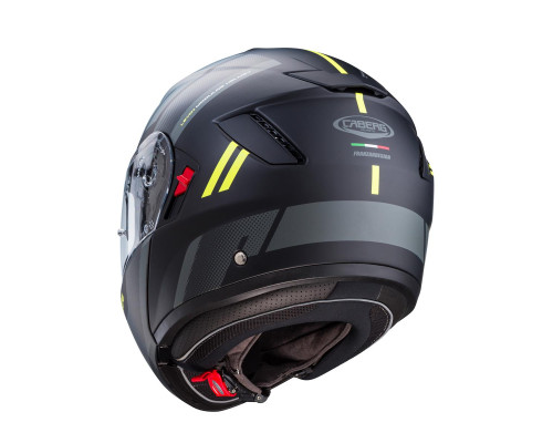 Щелепний шолом caberg модель levo x manta колір матовий чорний/сірий/fluo жовтий розмір s (замок в комплекті)