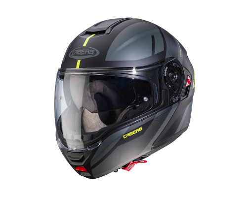 Щелепний шолом caberg модель levo x manta колір матовий чорний/сірий/fluo жовтий розмір s (замок в комплекті)