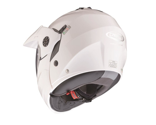Caberg promotion flip-up щелепний шолом enduro модель tourmax (pinlock) колір білий металік розмір xs (5/5 зірок у тестах shar)