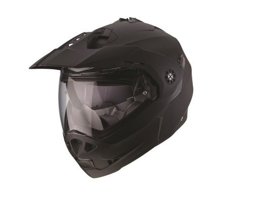 Щелепний шолом caberg promotion flip-up enduro модель tourmax (pinlock) колір матовий чорний розмір xs (5/5 зірок в різких тестах)