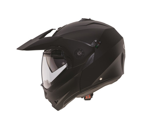 Щелепний шолом caberg promotion flip-up enduro модель tourmax (pinlock) колір матовий чорний розмір xs (5/5 зірок в різких тестах)