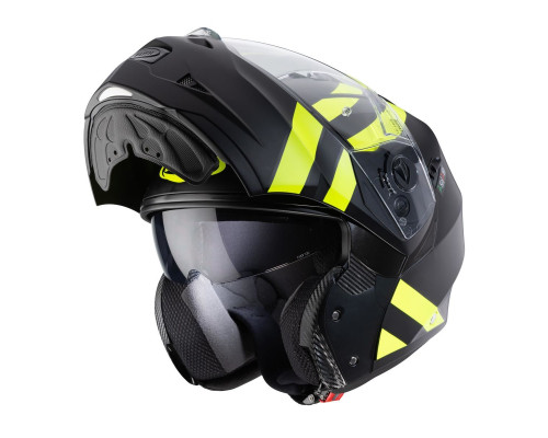 Щелепний шолом caberg promotion відкидний модель duke ii superlegend матовий чорний/жовтий fluo колір матовий чорний/жовтий fluo розмір m