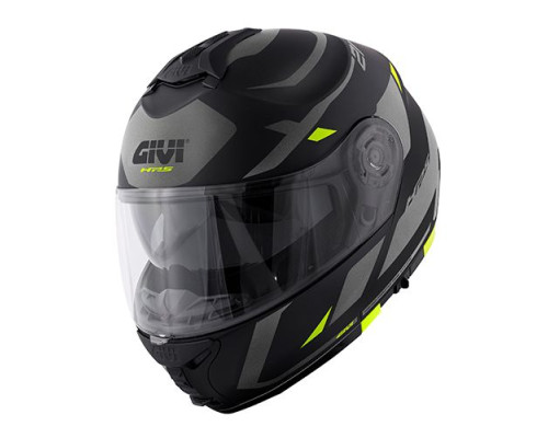 Givi helmet x.21 evo number - щелепний шолом з козирком - матовий чорний з графікою розмір s / 56