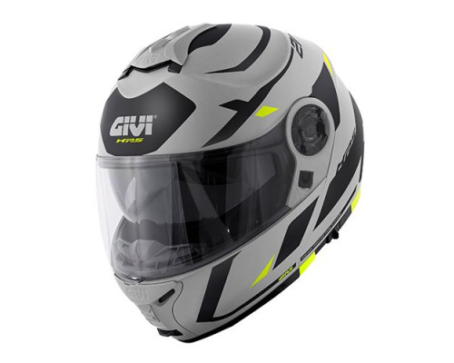 Givi helmet x.21 evo number - щелепний шолом з козирком - матовий сірий з графікою розмір l / 60
