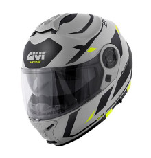 Givi helmet x.21 evo number - щелепний шолом з козирком - матовий сірий з графікою розмір m / 58