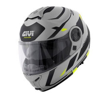Givi helmet x.21 evo number - щелепний шолом з козирком - матовий сірий з графікою розмір m / 58