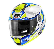 Givi helmet x.27 sector - щелепний шолом з козирком - білий з fluoресцентною графікою розмір xl / 61