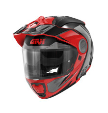 Givi helmet x.27 tourer - щелепний шолом з сечовим міхуром і знімним козирком - чорний з червоним - розмір 2xl / 63