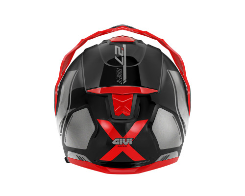 Givi helmet x.27 tourer - щелепний шолом з сечовим міхуром і знімним козирком - чорний з червоним - розмір 2xl / 63