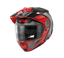 Givi helmet x.27 tourer - щелепний шолом з сечовим міхуром і знімним козирком - чорний з червоним - розмір 2xl / 63